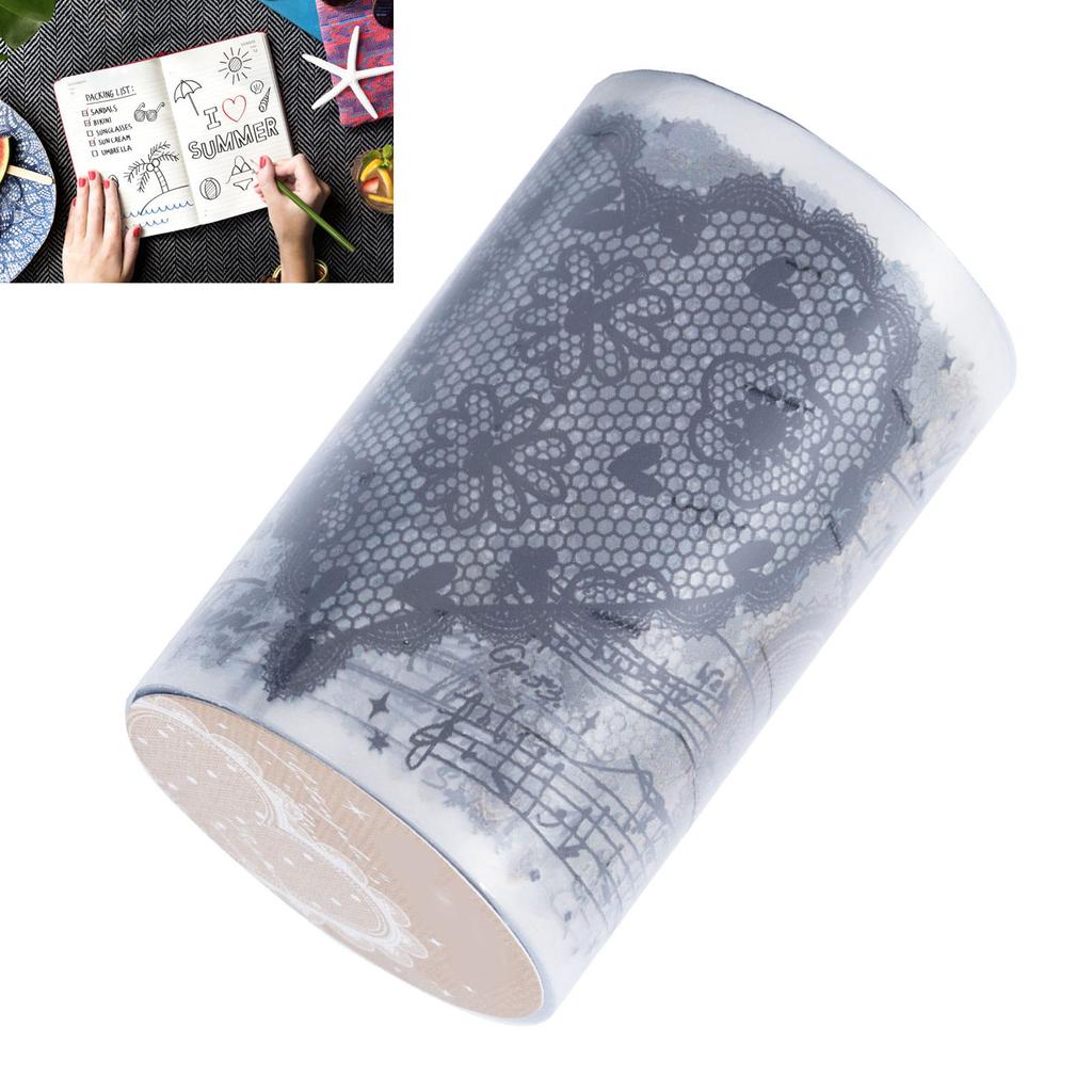 Рулон наклеек PET, простая в использовании многоразовая изысканная кружевная лента для скрапбукинга, альбома, журнала