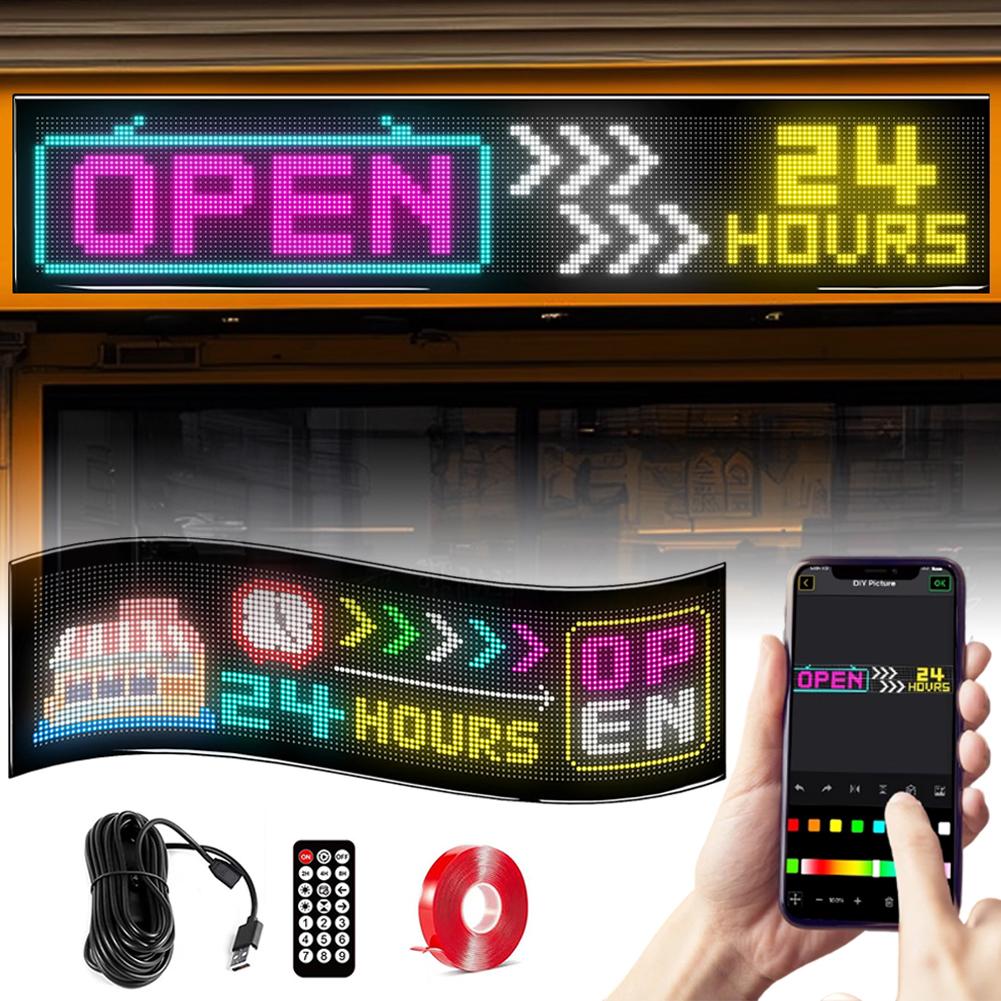 Бизнес Реклама Светодиодная Матрица Пиксельная Панель RGB Узор Авто Граффити Бегущая Строка Анимация Напоминающий Свет для Магазина Bluetooth Лампа