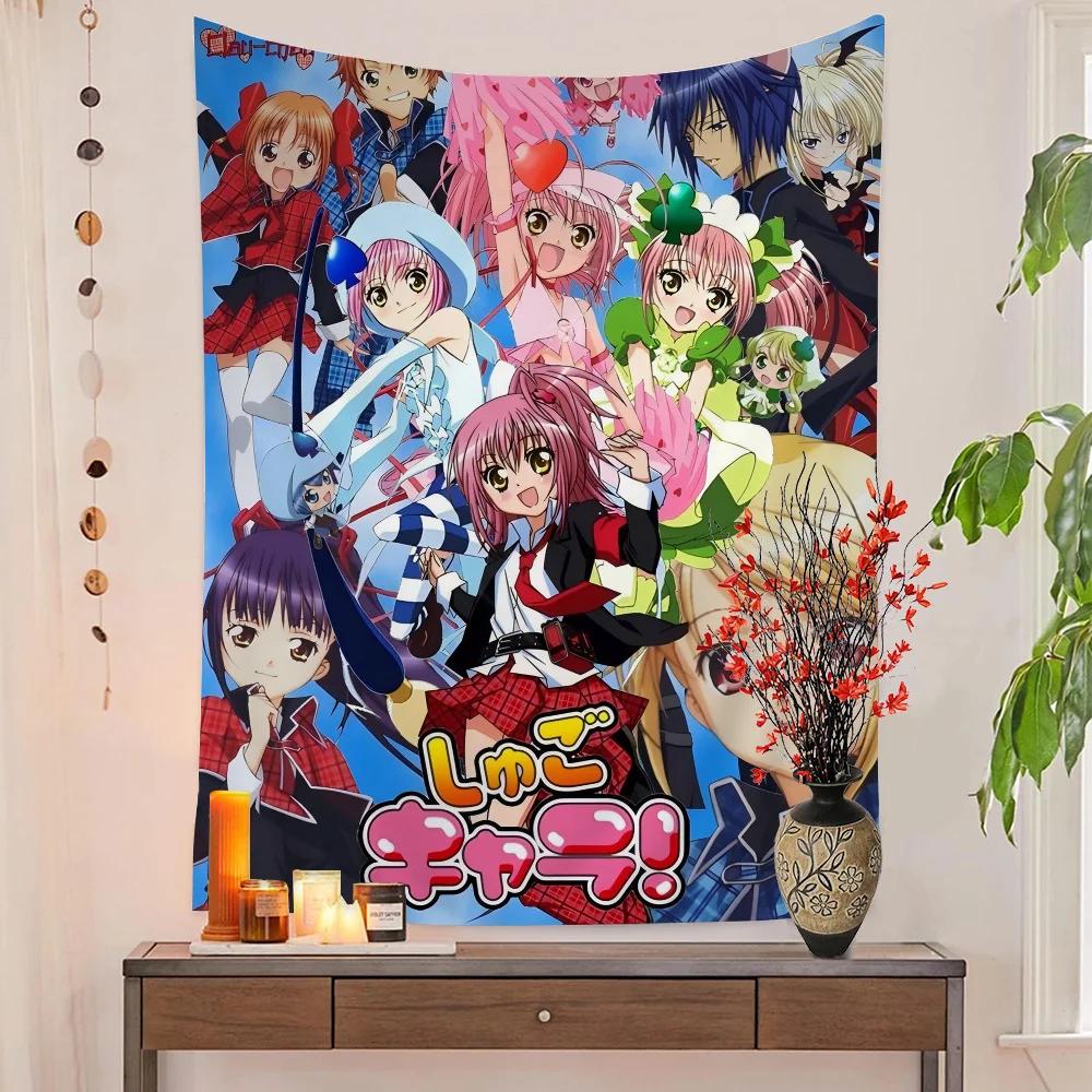 Shugo Chara Японское Аниме Гобелен Печать Искусства Бохо Настенные Гобелены Мандала Декор Покрывало