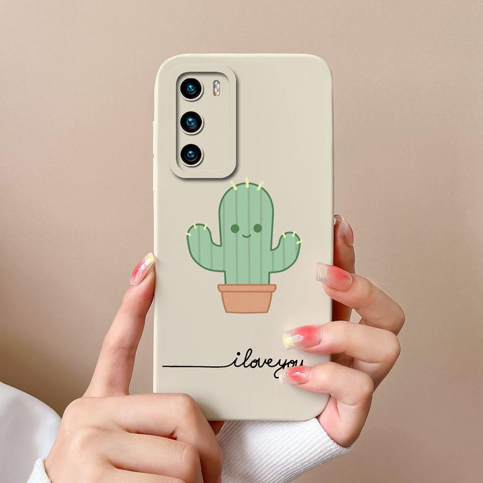 Чехол для Huawei P40 Pro Цветок Пилот Задняя крышка Мягкий Жидкий Силикон Защита Камеры Чехол для Телефона Для Huawei P 40 P40Pro Coque