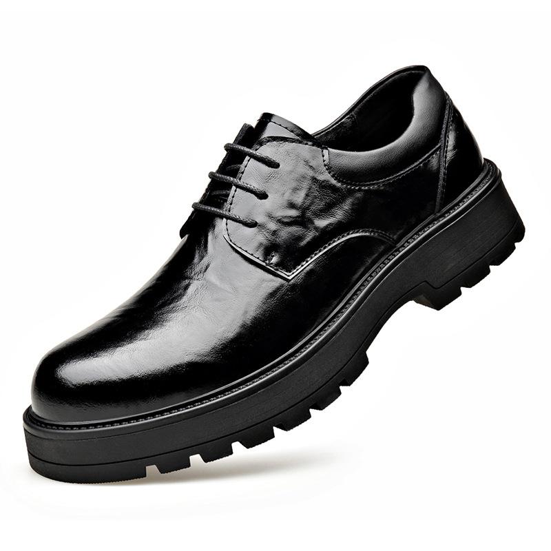 2025 новые повседневные деловые туфли в британском стиле, мужские кожаные туфли, универсальные дышащие модные туфли, туфли на платформе 505