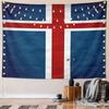 Iceland Flag Tapestry Design Pattern Wall Hanging Tapestry Decorative Tapestry Home Decor for Bedroom and Living Room