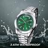 Best-Selling 41mm Luxury Watch with Glass Dial Calendar Business Fashion Style Quartz Movement Stainless Steel Band 20mm