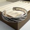 Xiaomi 100% Solid 925 Sterling Silver Metal Bracelet for Women Vintage Handmade Simple Retro Feather Wide Bracelet Birthday Gift Party