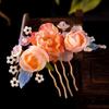 Floral Ancient Hair Stick Tassel Flower Hair Comb Antique Hanfu Headwear  Cheongsam Accessories