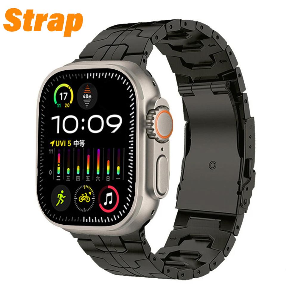 Титановый ремешок для Apple Watch Ultra 2 49 мм 46 мм 45 мм 44 мм Металлический защитный корпус-бампер для IWatch Series 10 9 8 7 6 5 4 SE