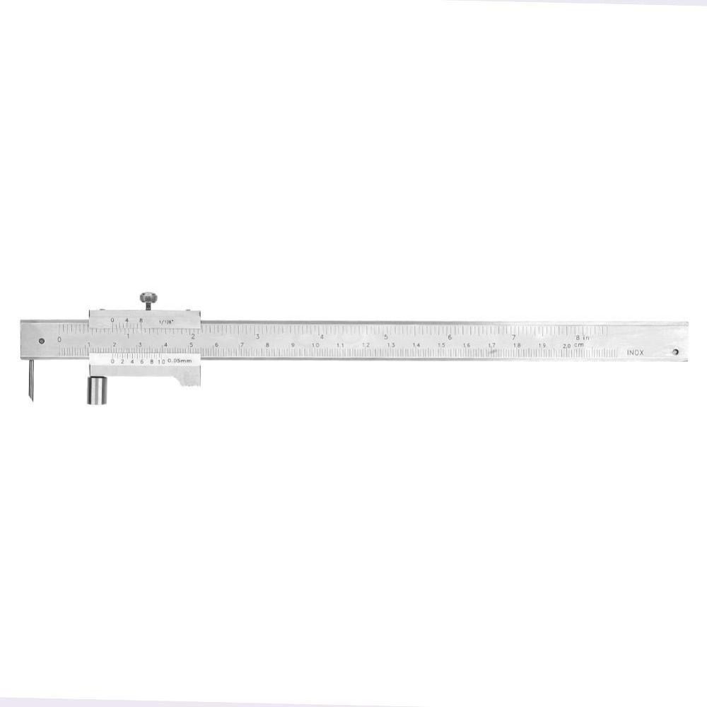 Штангенциркуль из нержавеющей стали 200 мм/8 дюймов с твердосплавной маркировочной иглой и прочной двойной шкалой
