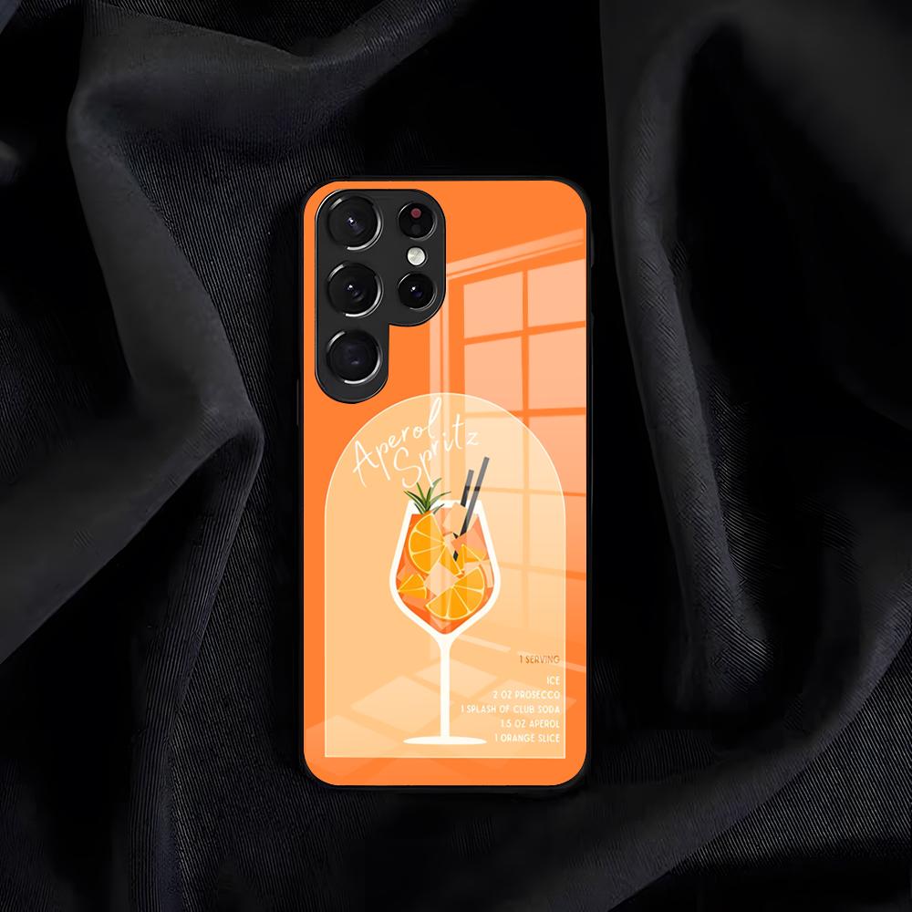 Чехол для телефона A-Aperol S-Spritz для Samsung S26 S25 Edge S24 S23 S22 S21 S20 Ultra Plus FE Стеклянная крышка