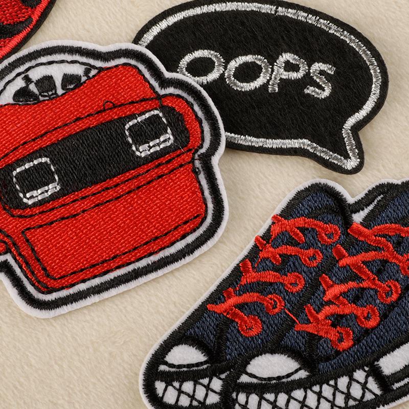 Мультяшная вышивка букв, термонаклейка для обуви и скрапбуков