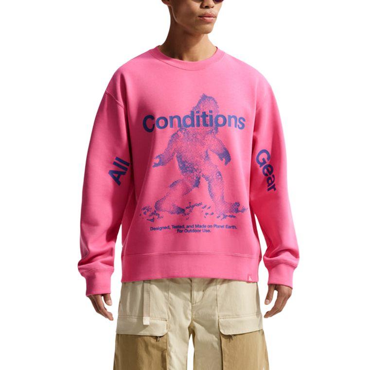 Nike Флисовая толстовка с круглым вырезом серии ACG, удобная толстовка с длинным рукавом, унисекс, IF1491-684