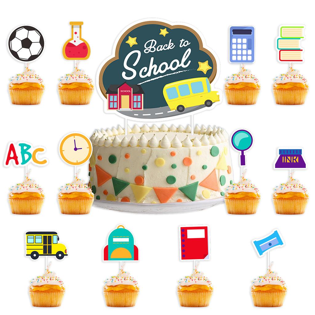 Школьный сезон украшение для вечеринки вставка для торта мультяшная школьный класс классная доска топпер для торта на заказ