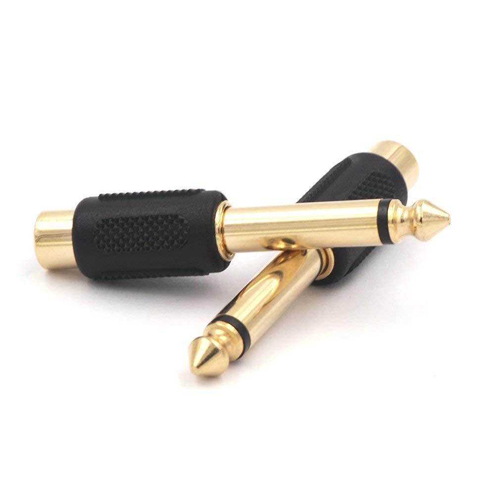 Переходник VCE male to RCA female, набор из 2 монофонических разъемов 6,35 мм 6,35 мм с позолотой