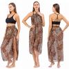 Beach Style Protection Clothing Leopard Print Skirt Sun Lace-up Wrap Beach Dress Bikini Blouse