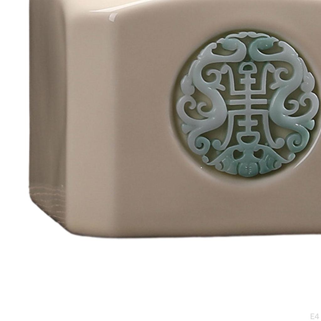 Керамический контейнер для чая, жестяная фарфоровая банка с кисточкой для гостиной дома