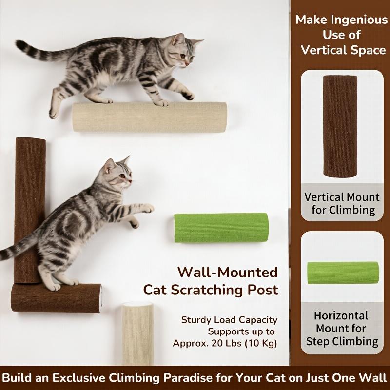 Cat Scratching Board Wall Mount Cat Climbing Frame Self-Adhesive Cat Scratching Post Kitten Wall Jump Platform Cat Toy Climbing Ladder Cat Climbing