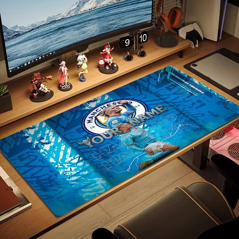 Haaland Custom Name Large Size Mouse Pad Large Gaming Table Cushion Nonslip Laptop Tablet Big Mousepad Xxl Mat Mini Pc Playmat With Lock Edge Custom N