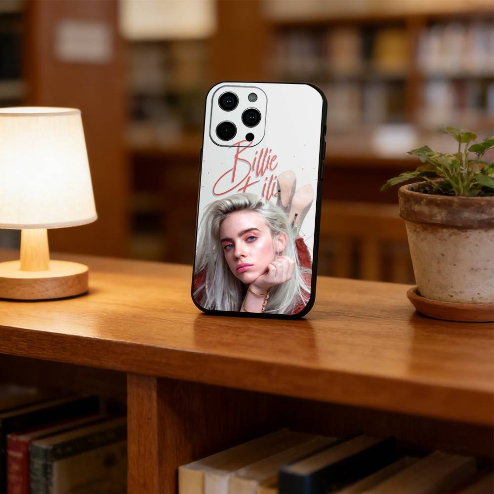 Чехол для телефона Billie Eilish для iPhone 17,16,15,14,13,12,11 Plus,Pro Max,XS, Мягкий силиконовый черный чехол