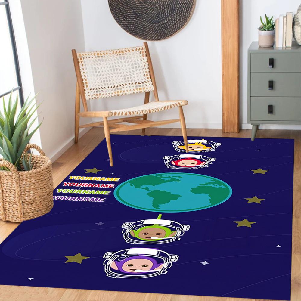 Teletubbies Customized Name Floor Mat Suitable for Dormitory Game Room Living Rooms Foyer Anti-slip Rug Office home decor