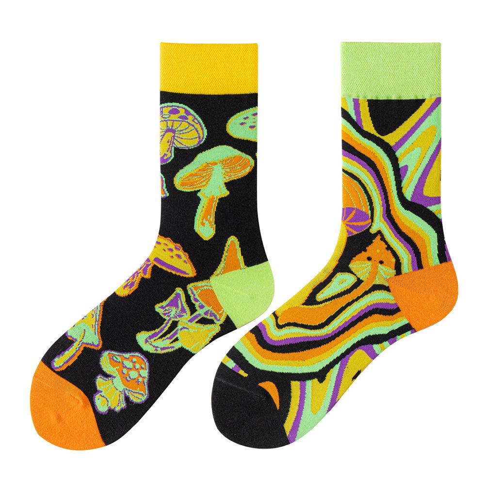 Asymmetric Colorful Christmas Cotton Socks for Couples