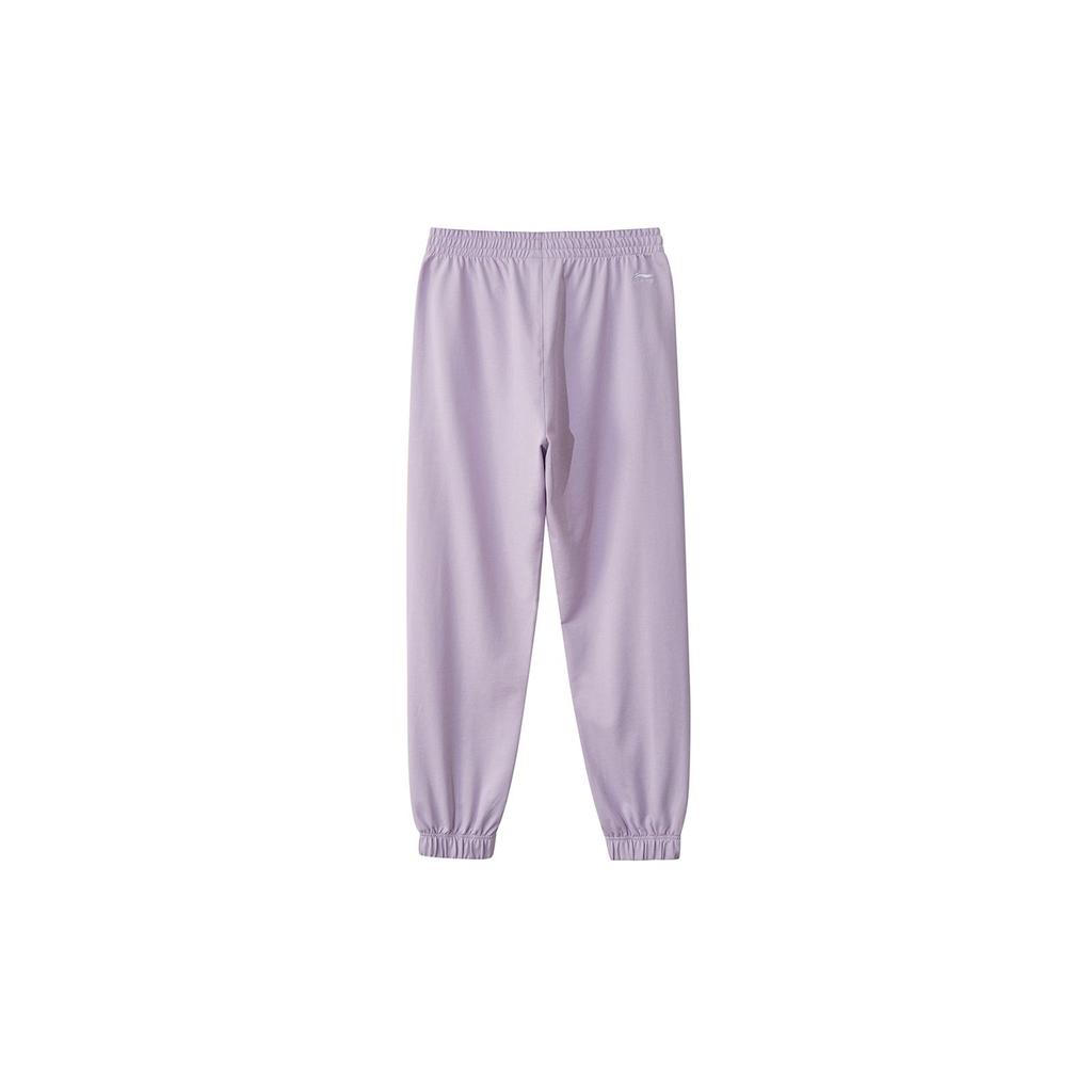 Li Ning Sports Fashion Series Cuffed Loose Logo Knitted Sports Брюки Женские Брюки Moonlight-Purple AKLR172-4