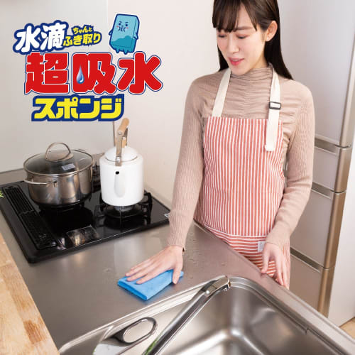 Aion Super Absorbent Cloths, Blue, Maximum Absorbency of Approximately 140ml, Set of 4, Made In Japan, PVA Material, Instantly Restores Absorbency, Pr