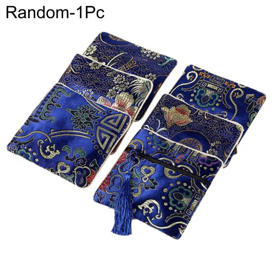 Great Super Soft Fabric Coin Bag Small Jewelry Embroidery Organizer Pouch for Office