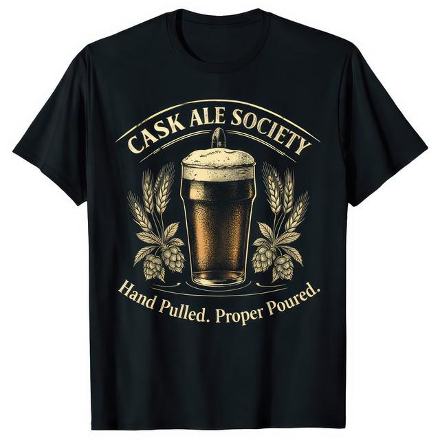 Cask Ale Society Vintage Pub Beer Graphic T-Shirt