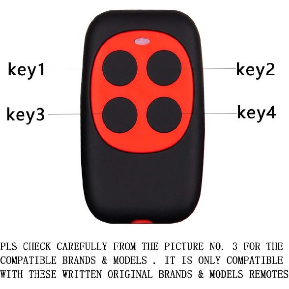 Universal Garage Door Remote Universal Gate Opener Remote Control Cloner Homelink Key Fob Programmable Learning Multi Frequency 280MHZ-868MHZ (1 PC,