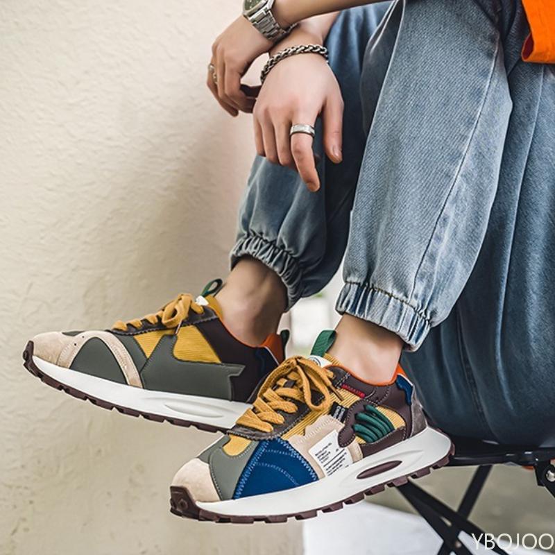 Весна новая высота увеличивающая толстая подошва повседневная беговая дорожная спортивная обувь удобная нескользящая износостойкая мужская обувь