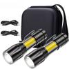 Мини светодиодный фонарик COB+XPE Портативный фонарь USB-зарядка Кемпинговый фонарь Масштабируемый фокусирующий свет Тактический фонарик с зажимом для ручки
