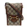 [Pre-Owned] Horsebit 1955 Logo Canvas And Leather Phone Bag - Excellent #1GMS0RA