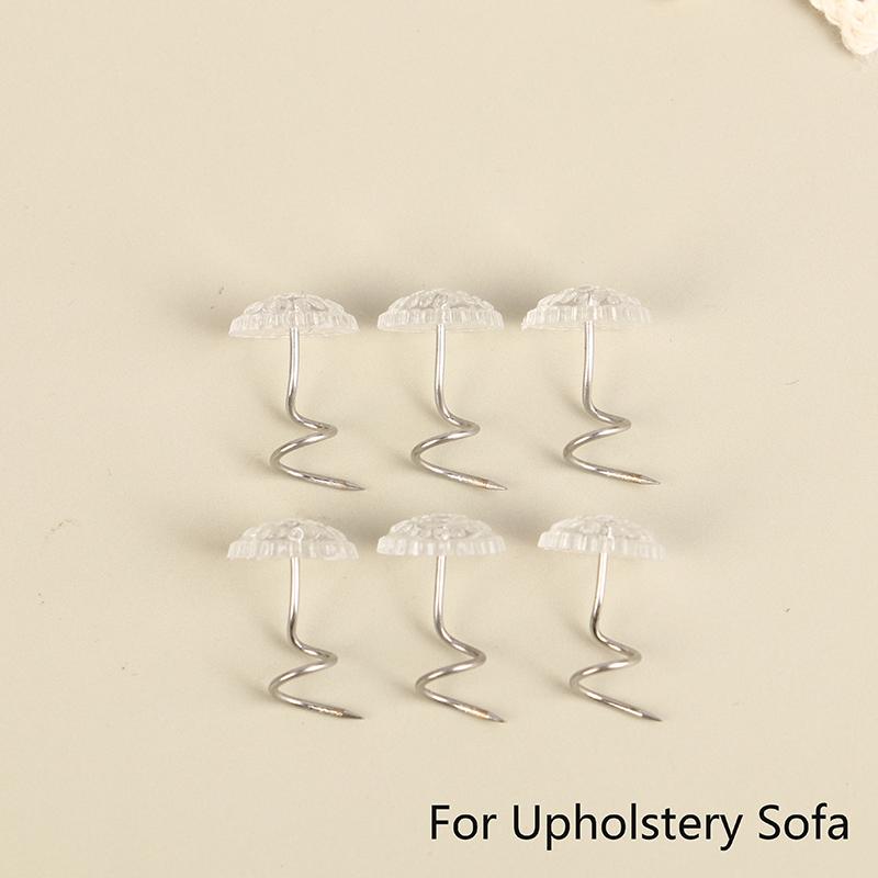 100 шт. прозрачных головок, закручивающиеся штифты, фиксированные для обивки, одеял, стульев, диванов, декора
