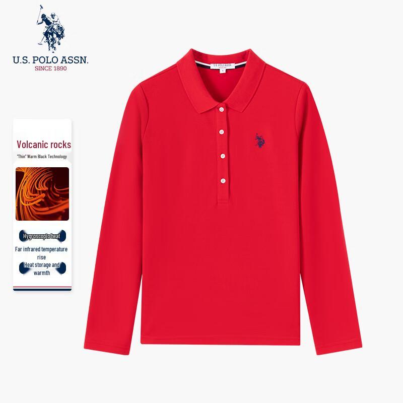 U.S. Polo Assn. Женская термо-футболка поло с начесом