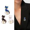 Cartoon Cat Corsage, Creative Three-Color Enamel Kitten Brooch, The Same Elegant Suit Pin For Men And Women