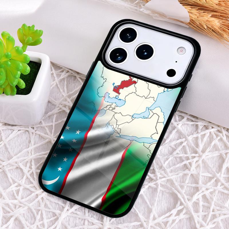 Узбекистан Флаг Герб Ударопрочный Чехол для Телефона для iPhone 17 Air 16e 15 11 12 14 13 Pro Max Чехол Coque