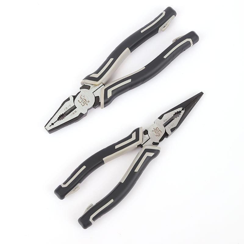 8-Inch Industrial Grade Multifunctional Pliers: Wire, Diagonal Cutting, and Long Nose Electrician Tools