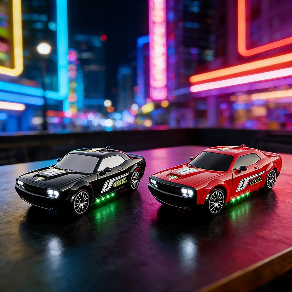 4WD Drift Racing RC Car with LED Light KF27 High Speed 2.4G Racing Cars 1:20 Red Black Sports Cars Toys Gift For Adults And Kids