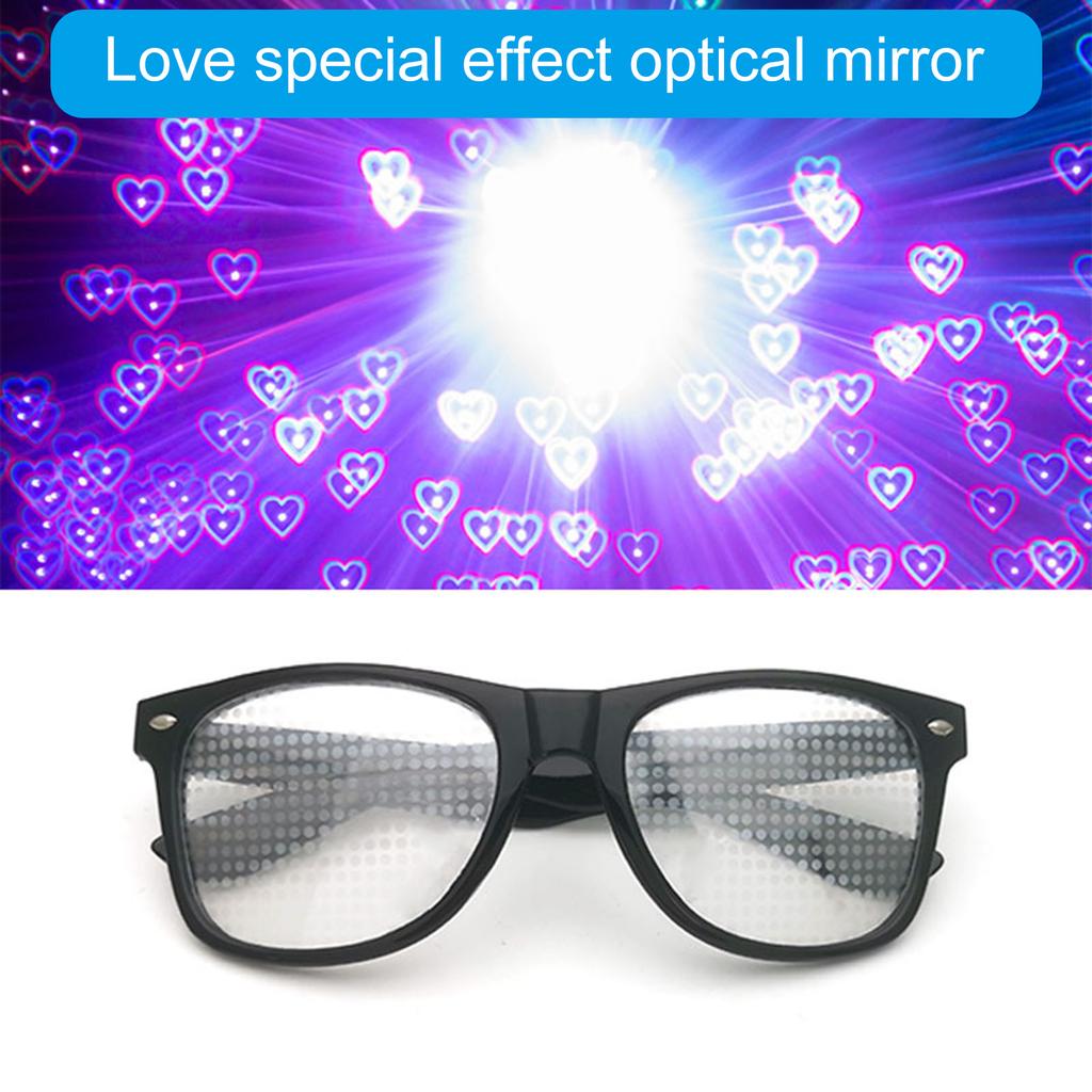 Очки с эффектами любви Часы с подсветкой Изменение дифракции сердца Очки с эффектом любви Ночью Огни любви Унисекс Рождественские подарки