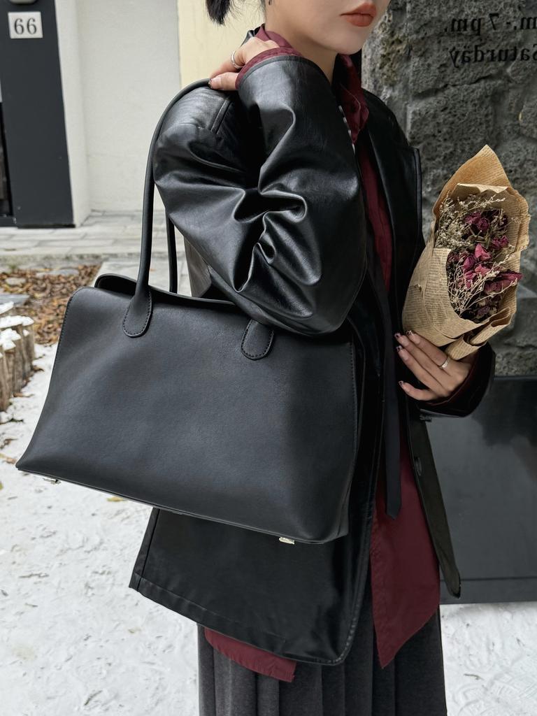 Новая сумка-тоут из кожи, женская мода, ретро-портфель, кожаная сумка подмышкой, большая вместимость, сумка на плечо для поездок на работу