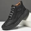 Осенняя новая мужская обувь повседневная модная обувь большого размера кожаная ручной работы обувь с высоким верхом обувь для активного отдыха и пешего туризма