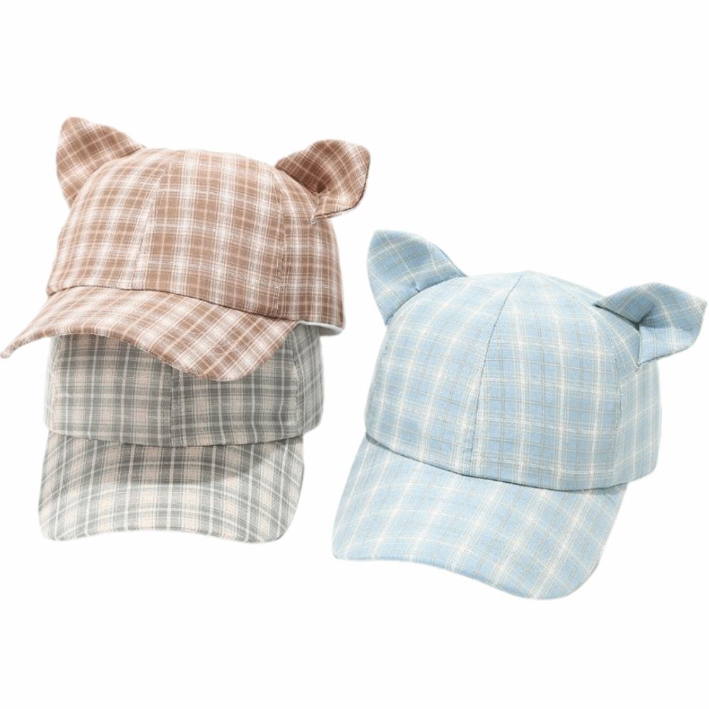 Cute Design Cat's Ears Baseball Cap Retro Fashion Cat Ear Bow Baseball Cap Casual Wear
