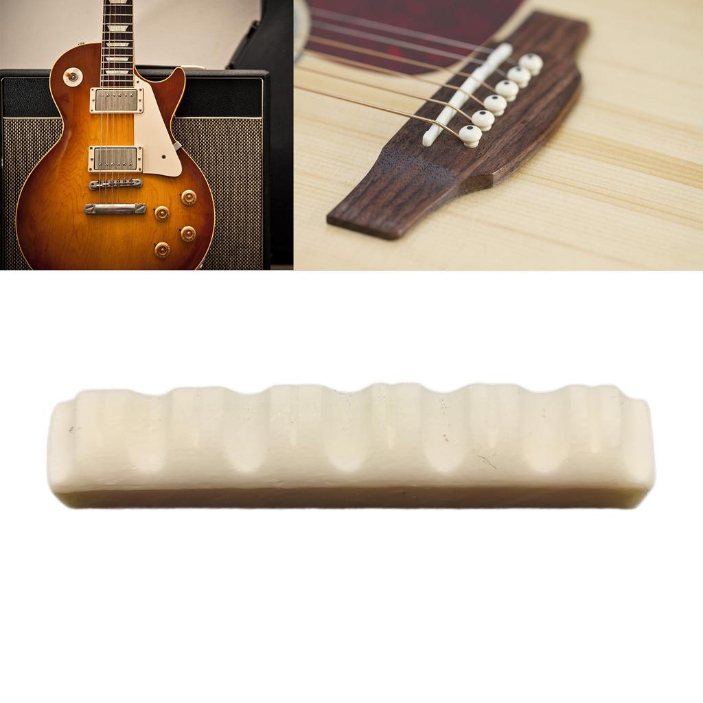 Acoustic Guitar Pre Slotted Bone Nut Replacement 6 String Guitar Top Nut Up Saddle Music Instrument Parts Easy Install
