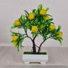 Новинка 1 шт. Искусственный цветок бонсай лимон с дизайнерским горшком | Реалистичный вид — не требует ухода | Небольшие растения для домашнего декора