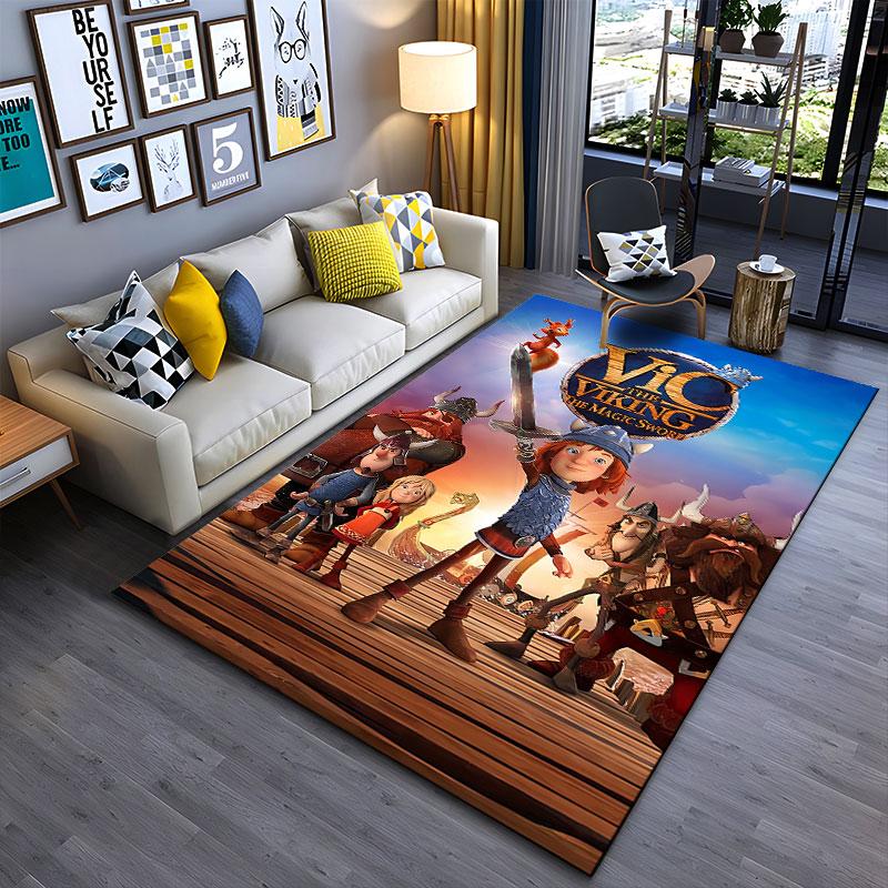 Vic the Viking Adventure Carpet suitable as a non-slip mat for the living room or bedroom sofa