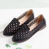2025 Spring and Autumn New Embroidered Hollow Beef Tendon Soft Sole Single Shoes Women's Fashion One-pedal Flat Bottom