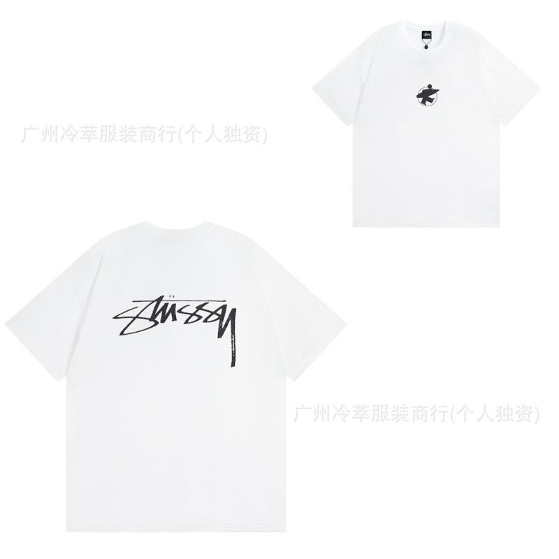STU American Vintage Graphic T-Shirt Couples White Collection Short Sleeve Men Women Casual
