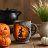 Vintage Coffee Mugs Mystical Witch Bark Texture Mug Halloween Campfire Cup Outdoor Adventure Gift for Hikers Nature Lovers
