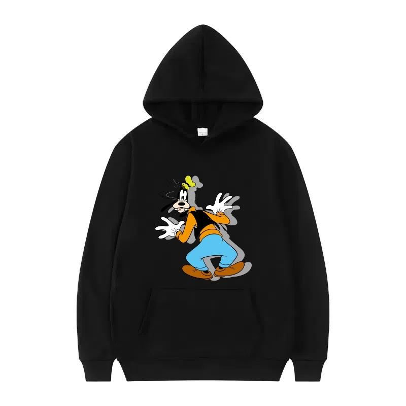 Disney Mickey Mouse Pattern Woman Streetwear Loose Black Winter Tops Clothes Pullovers Ladies Cheap Y2k Hoodies Men Sweatshirts