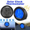 Solar Car Clock Outside Thermometer Driving Time Reminder Automatic Switch High Precision LCD Digital Clock Auto Electronic