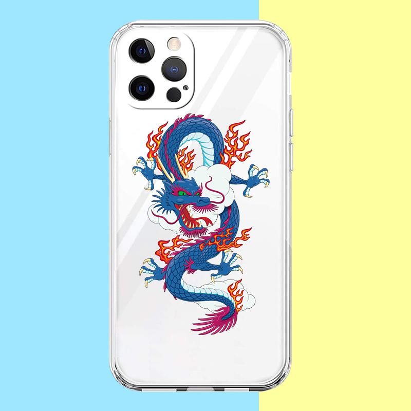 Чехол с китайским драконом для iPhone 16 15 14 13 12 Pro Max Прозрачный Мягкий для iPhone 11 Pro Max 7 8 Plus XS XR Оболочка Capas